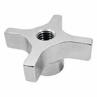 JW WINCO Hand Knob; 4-Prong Knobs: 4 Point, Aluminum, 3/8"-16 Thread, 2 in Dia (MPN CKS-2.00-3/8X16-D)