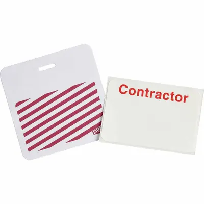 BRADY Clip-On ID Badge, Vinyl, White, 2 in H x 3 in W, 500 PK - Clip-On ID Badges
