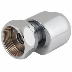 This single-bend supply arm is constructed of brass with a chrome finish. It has a 1/2"-14 inlet connection and a 2-inch overall height. Used to extend the reach of manual faucets in commercial or institutional settings.