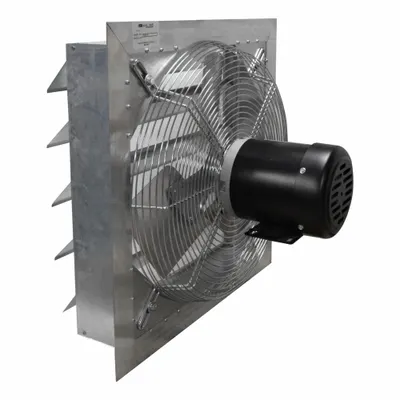 CANARM Exhaust Fan: 20 in Blade, 2 Speed, 1/3 hp, Totally Enclosed Air Over, 3,200 cfm - Standard Shutter-Mount Exhaust Fans