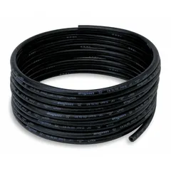 Bulk pressure washer hose constructed from black nitrile, rated for 3,000 psi. Supplied in 500 ft lengths for custom fitting in high-pressure cleaning systems. Suitable for industrial cleaning applications such as removing grease, grime, and paint from equipment and surfaces.