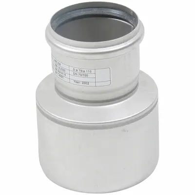 BLUCHER Metal Pipe Straight: Stainless Steel, Straight, 4 in x 2 in, Female Socket x Male - Push Fit Pipe Fittings