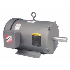 Totally enclosed fan cooled (TEFC) rigid base AC motor, 3/4 hp, 1,140 RPM, 230V AC, 3-phase. Full load current 1.5/3/3.3 A at 60 Hz. Suitable for pumps, fans, conveyors, and compressors in industrial environments.