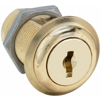 COMPX NATIONAL Cam Lock: Std Keyed Cam Lock, Master Keyed, Zinc Die-Cast, Brass - Keyed Cam Locks