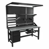SAFCO PRODUCTS Computer Workstation: 1 Shelves, 3 Display Mounts, 86 in Overall Ht, 72 in Overall Wd (MPN TWTYP14TBLKSTGMBK)