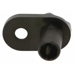 This lower door closing cam is a replacement component for refrigerators and freezers. It assists in proper door closure to maintain a secure seal. Used in residential refrigeration units.