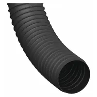 Thermoplastic rubber thin-wall duct hose for dust collection and material handling. 1-3/4 in inside diameter, 25 ft length, 10 psi pressure rating, 1.7 in bend radius. Temperature range -40° to 250°F. Suitable for conveying light debris, fumes, and dry particulates in industrial ventilation systems