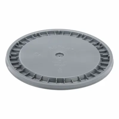 BASCO Pail Lid: Snap-On, 12 1/4 in Overall Dia, Gray, Plastic, FDA Compliant - Snap-On Lids