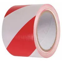 Floor Marking Tape: Gen Purpose, Striped, Red/White, 3 in x 54 ft, 5.5 mil Tape Thick, INCOM (MPN VHT311)