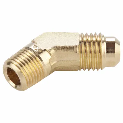 PARKER Flared Fitting Elbow: 1/4 in OD x 1/8 in Pipe Fitting Size, Flared/Threaded - Standard Brass 45-Degree Flare Tube Fittings