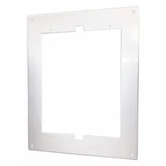 Recessed mounting bracket and frame for electric wall and ceiling heaters. Designed for use with models 447V30, 447V31, and 447V32. Outside dimensions 14 in height x 11 in width with 1 in frame extension. White finish.