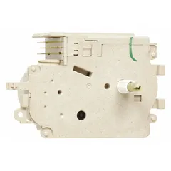 OEM replacement timer for Whirlpool washing machines and dryers. Controls cycle sequencing and timing functions to ensure proper advancement through each stage of the wash or dry cycle.