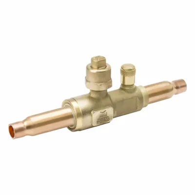 MUELLER Refrigerant Ball Valve: 5 Cv, 1/2 in Male Sweat, Access Port, No Relief Port - Sweat Connection Refrigeration Ball Valves