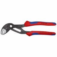 Tongue and Groove Plier: V, Push Button, 1 1/2 in Max Jaw Opening, 7 1/4 in Overall Lg, Serrated (MPN 87 02 180)