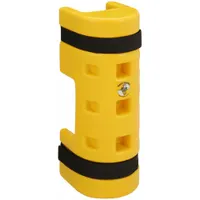 RACK SENTRY Pallet Rack Guard: Strap-On, On Upright, 4 in x 6 1/4 in x 18 in, Thermoplastic, Yellow (MPN RS100CO)