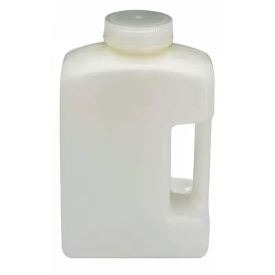 GLOBE SCIENTIFIC Sampling Bottle: 2 L, 67.6 fl oz, HDPE, Natural - HDPE Rectangular Lab Bottles