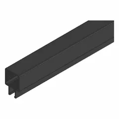 Single-flanged square profile made of anodized aluminum, measuring 1 in x 1 in with a 145 in length and 1/2 in flange height. Designed for inch-based structural framing systems used in industrial automation and material handling applications such as machine bases and guarding.