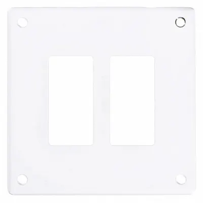 HUBBELL Wall Plate: Decorator-Rocker, 2 Gang, White - General Purpose Wall Plates