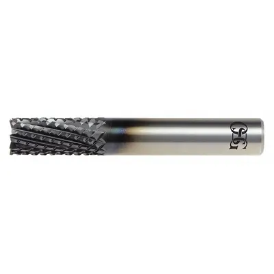 OSG Solid Router Bit: Nicked Spiral, Diamond Coated, 12 Flute, 1/4" Cut Dia - Nicked-Spiral-Flute Router Bits for Composites