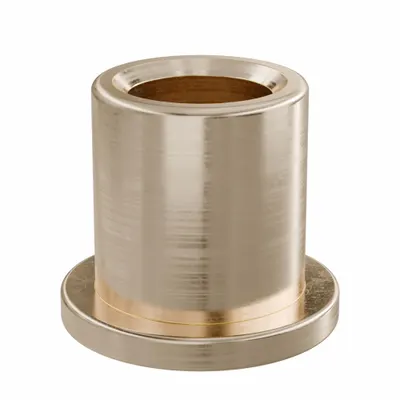 OILITE Flanged Sleeve Bearing: Bronze, SAE 841, 1/4 in Bore, 3/8 in OD, 7/16 in Lg - Lubricated General Purpose Metallic Flanged Sleeve Bearings
