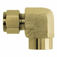 BRENNAN INDUSTRIES Compression Fitting Elbow: 1/2 in OD x 1/4 in Pipe Size, Tube x FNPT, Brass (MPN N2502-08-04-B)