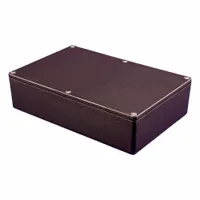 Die-cast aluminum enclosure with solid screw-on cover. Rated NEMA 1/12/13/4/4X for indoor or outdoor use where protection against dust, water, and corrosion is required. Closure via screws; no knockouts included. Suitable for housing electrical or electronic components in industrial environments