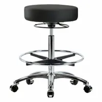 Stool: Vinyl, Ht Range 25 1/2 in to 35 1/4 in, 17 in Seat Wd, 17 in Seat Dp, 0 Glides, 5 Casters (MPN BR-VHBSO-CR-CF-CC-8540)