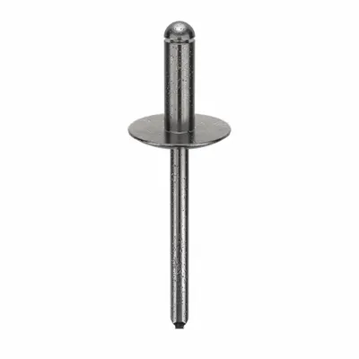 POP AVDEL Large Flange Blind Rivet, 0.183" dia, 1 7/8" L, Open End, 250 PK - Large Flange Blind Rivets