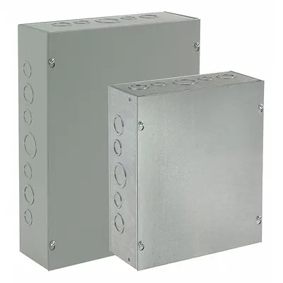 HOFFMAN Enclosure: Steel, 24 in x 18 in x 6 in, NEMA 1, Solid Cover, Screw On, Included - Steel Indoor Enclosures with Screw-On Covers