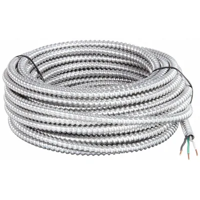 SOUTHWIRE Metal Clad Armored Cable: 12 AWG, 2 Conductors, Copper, 25 ft, Aluminum - Standard Metal-Clad Cables