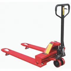 This Dayton pallet jack features a 4-way fork design for versatile handling of standard and non-standard pallets. With 48 in long by 33 in wide forks and a 19 in width between forks, it is suited for moving loads in warehouses and distribution centers. The steel construction provides structural strength for typical pallet transport applications.
