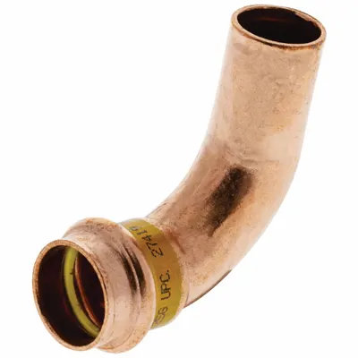 NIBCO Crimp Elbow Fitting: 90° Elbow, 2 in CTS x 2 in CTS x 2 in CTS x 2 in Pipe size - Gas Copper & Bronze Press Tube Fittings