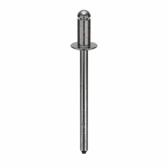 Inch-series domed-head blind rivet with 0.122" diameter, 1/4" body length, and 1 11/32" overall length. Supplied in a 500-piece pack. Used for general-purpose fastening where a low-profile, finished appearance is required, such as in sheet metal, automotive, and equipment assembly.