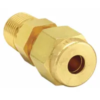 PARKER Compression Fitting Adapter: 1/4 in OD x 3/8 in Pipe Size, Compression x MNPT, Brass (MPN 4-6 FBZ-B)
