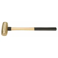 Bronze Mallet: Wood Handle, Textured Grip, 1/2 lb Head Wt, 1/2 in Dia, 1 3/4 in Head Lg (MPN AM08BZWG)