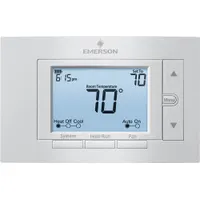 EMERSON Low Voltage Thermostat: Heat and Cool, Auto, 5-1-1/5-2/7 Day, Horizontal, Rectangle (MPN 1F85U-22PR)
