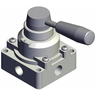 SMC Hand Valve: VH Series, Lever Actuator, 1/4 in NPT, Side-Ported Body - VH Series Manual Air Control Valves