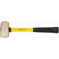 Nonsparking Mallet: Fiberglass Handle, 4 lb Head Wt, 2 in Dia, 4 in Head Lg, 15 in Overall Lg (MPN M-2FG)
