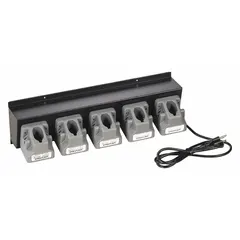 AC charger base with a two prong plug, operating at 120/100 V AC. Designed for recharging compatible flashlights and portable lighting equipment in industrial, maintenance, and worksite environments.