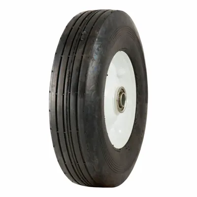MARATHON Caster Wheels: 10 in Wheel Dia., 2 1/2 in Wheel Wd, Rubber, 450 lb Load Capacity - Adjustable Hub Length Flat-Free Solid Rubber Wheels