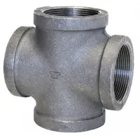 This ANVIL pipe cross is a medium-pressure threaded fitting with four 2 1/2 in connections, rated for 300 psi at 150°F. It is used to join four pipes at a common intersection in industrial piping systems for water, oil, gas, or steam lines