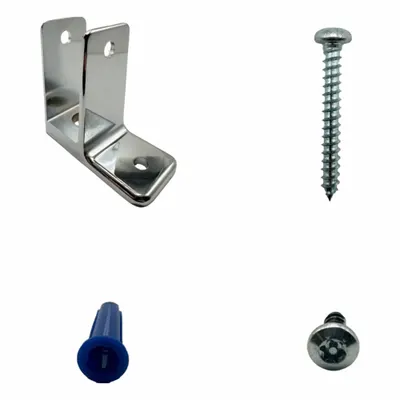 HADRIAN Pilaster Wall Kit: Chrome Zamac - Brackets, Alcove Clips & Channels for Bathroom Partitions