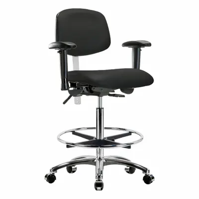 OEM Vinyl Cleanroom Task Chair with Arms - Vinyl Cleanroom Chairs
