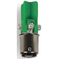 EDWARDS SIGNALING Compact LED Bulb: LED, Double Contact Bayonet (BA15d), (T) Tubular, T3-1/4, Green (MPN 270LEDG240V)