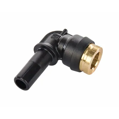 PARKER Push-Fit Elbow Fitting: 1/2 in OD x 3/8 in OD Fitting Size - Brass & Composite Air Brake Fittings