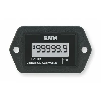 ENM Hour Meter: Hour Meters, Front Panel Mounting, Digital, 2 1/8 in x 1 1/4 in