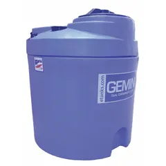 This vertical dual containment liquid storage tank has a 20-gallon capacity and a closed top. It is constructed with a 1/4-inch wall thickness. Typical applications include secondary containment of liquids in industrial settings where leak protection is required.