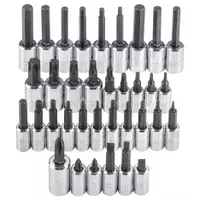 PROTO Socket Bit Set: 26 - 50 Pieces, 1/4 in, 3/8 in Drive Size, 37 Pieces, Fixed Insert, Metric (MPN J4770-37)