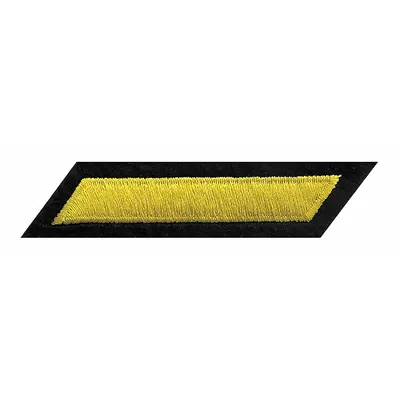 HEROS PRIDE Embroidered Patch: Hashmark, 2 in x 3/8 in, Black/Gold, Felt/Plastic - Embroidered Insignia