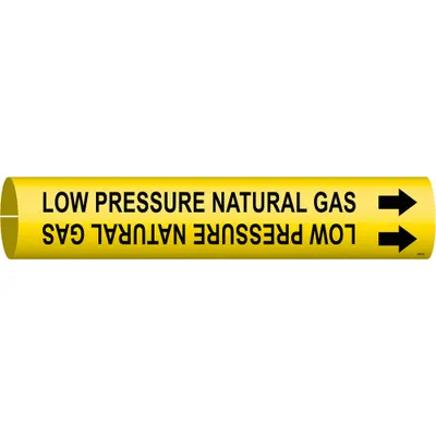 BRADY Low Pressure Natural Gas Snap-On Pipe Marker - Low Pressure Natural Gas Snap-On Pipe Markers